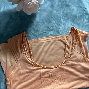Maxime Peach Sleeveless Top